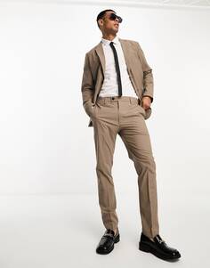 Светло-коричневые брюки приталенного кроя Selected Homme