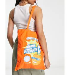 Оранжевая сумка-тоут Skinnydip с надписью Vitamin D