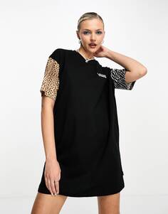 Платье-футболка с леопардовым принтом Vans wyld