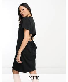 Черное платье мини-футболка с вырезом на спине Vero Moda Petite