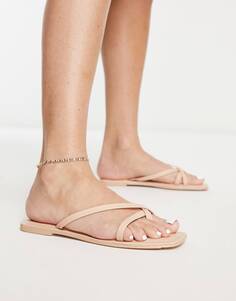 Кожаные сандалии Vero Moda кремового цвета