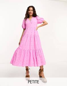 Розовое платье макси с вышивкой Y.A.S Petite