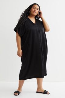 H&amp;M+ платье-туника с V-образным вырезом, черный H&M