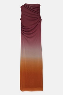 Платье Pull&amp;Bear Long Tie-Dye Tulle, розовый