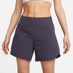 Шорты Nike Dri-Fit Bliss Women&apos;s Mid-Rise 5&quot; Brief-Lined, темно-фиолетовый