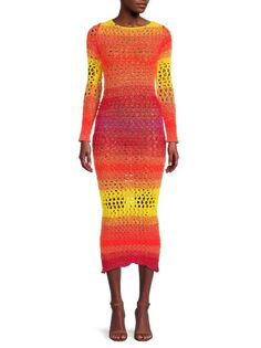 Трикотажное платье-миди AGR с градиентом, мультиколор