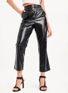 Расклешенные брюки из лакированной кожи DKNY