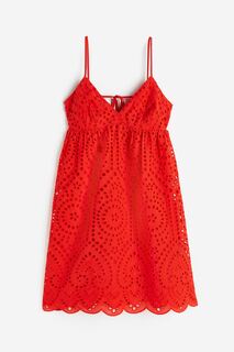 Платье H&amp;M Eyelet Embroidery, красный H&M