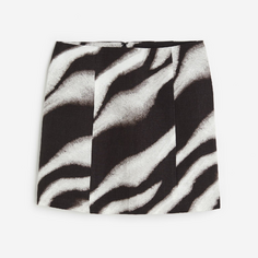 Юбка H&amp;M Mini Zebra Print, черный H&M
