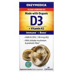 Органический D3 + витамин K2 60 капсул Enzymedica