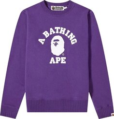 Толстовка BAPE College Crew Sweat &apos;Purple&apos;, фиолетовый