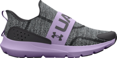 Кроссовки Under Armour Surge 3 Slip GS Jet Grey Nebula Purple, серый