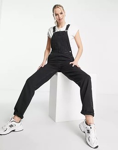 Выбеленный джинсовый комбинезон ASOS DESIGN Tall, черный