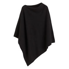Пончо H&amp;M Premium Selection Fine-knit Cashmere-blend, черный H&M