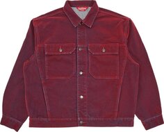 Куртка Supreme Flocked Denim Trucker Jacket &apos;Red&apos;, красный