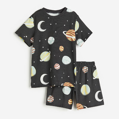 Пижама H&amp;M Kids Printed Cotton Space, темно-серый H&M