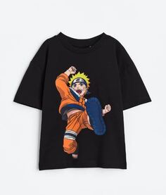 Футболка с принтом H&amp;M Kids Naruto Print, черный H&M