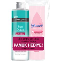 Мицеллярная вода Skin Detox 400 мл + Johnson&apos;s Cotton Gift Neutrogena