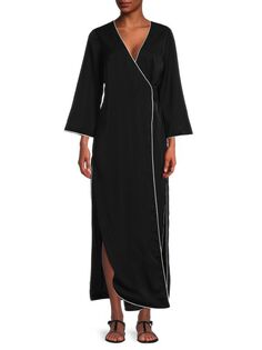 Макси-платье-халат Area Stars с длинными рукавами, черный