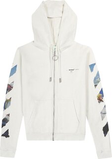 Худи Off-White Diag Multicolour Zipped Hoodie &apos;White&apos;, белый