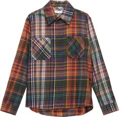 Рубашка Off-White Stencil Flannel Check Shirt &apos;Orange/Black&apos;, оранжевый