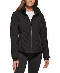 Пуховое пальто для женщин с капюшоном Calvin Klein, черный