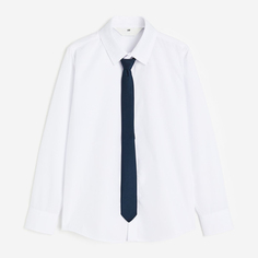 Рубашка с галстуком/бабочкой H&amp;M, белый/темно-синий H&M