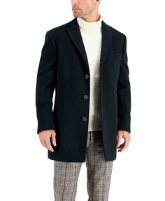 Мужское шерстяное однотонное пальто Tallia, бирюзовый