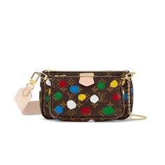 Сумка Louis Vuitton x Yayoi Kusama Multi Pochette, коричневый/мультиколор