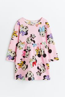 Платье H&amp;M Kids Patterned Cotton Disney, светло-розовый H&M