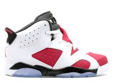 Кроссовки AIR JORDAN 6 RETRO PS &apos;CARMINE&apos;, белый