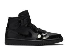 Кроссовки WMNS AIR JORDAN 1 MID PATENT &apos;TRIPLE BLACK&apos;, черный