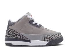 Кроссовки AIR JORDAN 3 RETRO TD &apos;COOL GREY&apos; 2021, серебряный