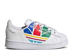 Кроссовки Adidas SUPERSTAR PURE K &apos;COLORFUL TREFOIL - CLOUD WHITE&apos;, белый