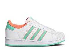 Кроссовки Adidas SUPERSTAR LITTLE KID &apos;WHITE HI-RES GREEN&apos;, белый