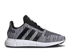 Кроссовки Adidas SWIFT RUN 1.0 LITTLE KID &apos;BLACK WHITE&apos;, черный