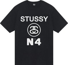 Футболка Stussy No.4 Pigment Dyed Tee &apos;Black&apos;, черный