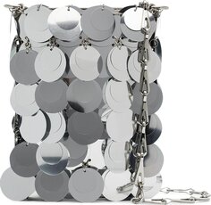 Сумка Paco Rabanne Sparkle Silver Shoulder Bag Silver, серебряный