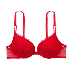 Бюстгальтер Victoria&apos;s Secret Sexy Tee Posey Lace Push-Up, красный