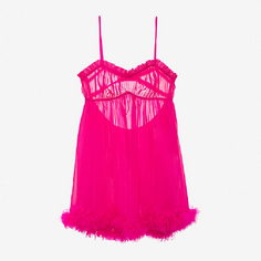 Платье-комбинация Victoria&apos;s Secret For Love &amp; Lemons Tropical Chiffon Slip, ярко-розовый