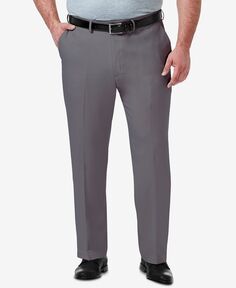 Мужские классические классические комфортные классические брюки большого и высокого качества из однотонной ткани без защипов Haggar, мульти