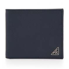 Кошелек PRADA Saffiano leather logo wallet, синий
