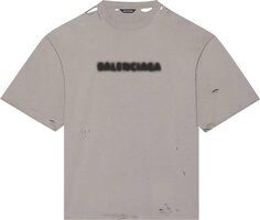 Футболка Balenciaga Blurry Wide Fit T-Shirt &apos;Steel Grey/Black&apos;, серый