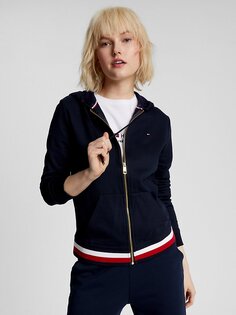 Толстовка с капюшоном и молнией в фирменную полоску Tommy Hilfiger