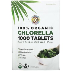 Таблетки 100% органической хлореллы, 1000 таблеток, 8,75 унций (248 г) Earth Circle Organics