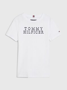 Детская футболка с логотипом в бретонскую полоску Tommy Hilfiger