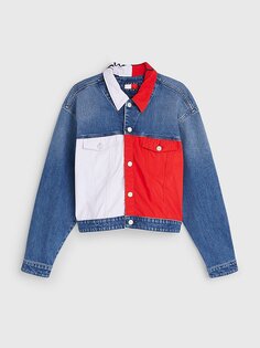 Укороченная джинсовая куртка с флагом Tommy Collection Tommy Jeans