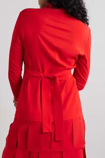 A.W.A.K.E. MODE Рубашка из эластичного крепдешина с завязками, красный