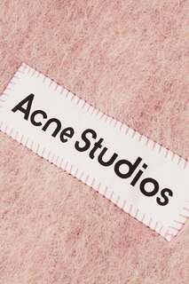 ACNE STUDIOS Вязаный шарф с бахромой, розовый