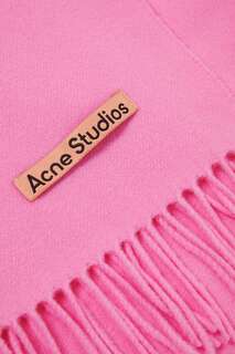 ACNE STUDIOS Шерстяной шарф с бахромой, розовый